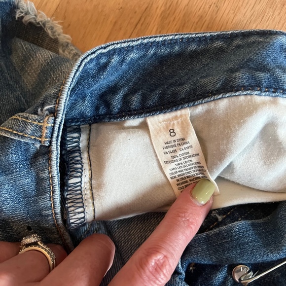 Vintage American Eagle Cut-Off Jean Mini Skirt Size 8 - Picture 4 of 7